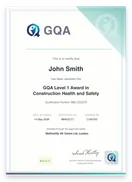 GQA Level 1 certificate