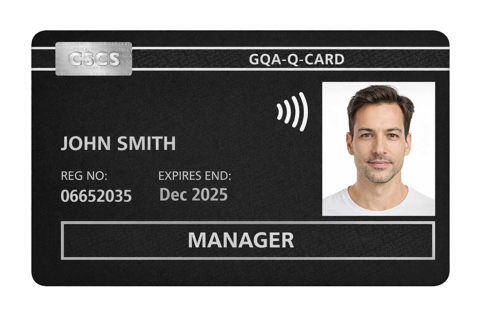 Black CSCS Manager card